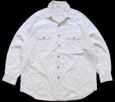 画像1: 80s ORVISオービス ラミー×コットンシャツ アイボリー XL (1)