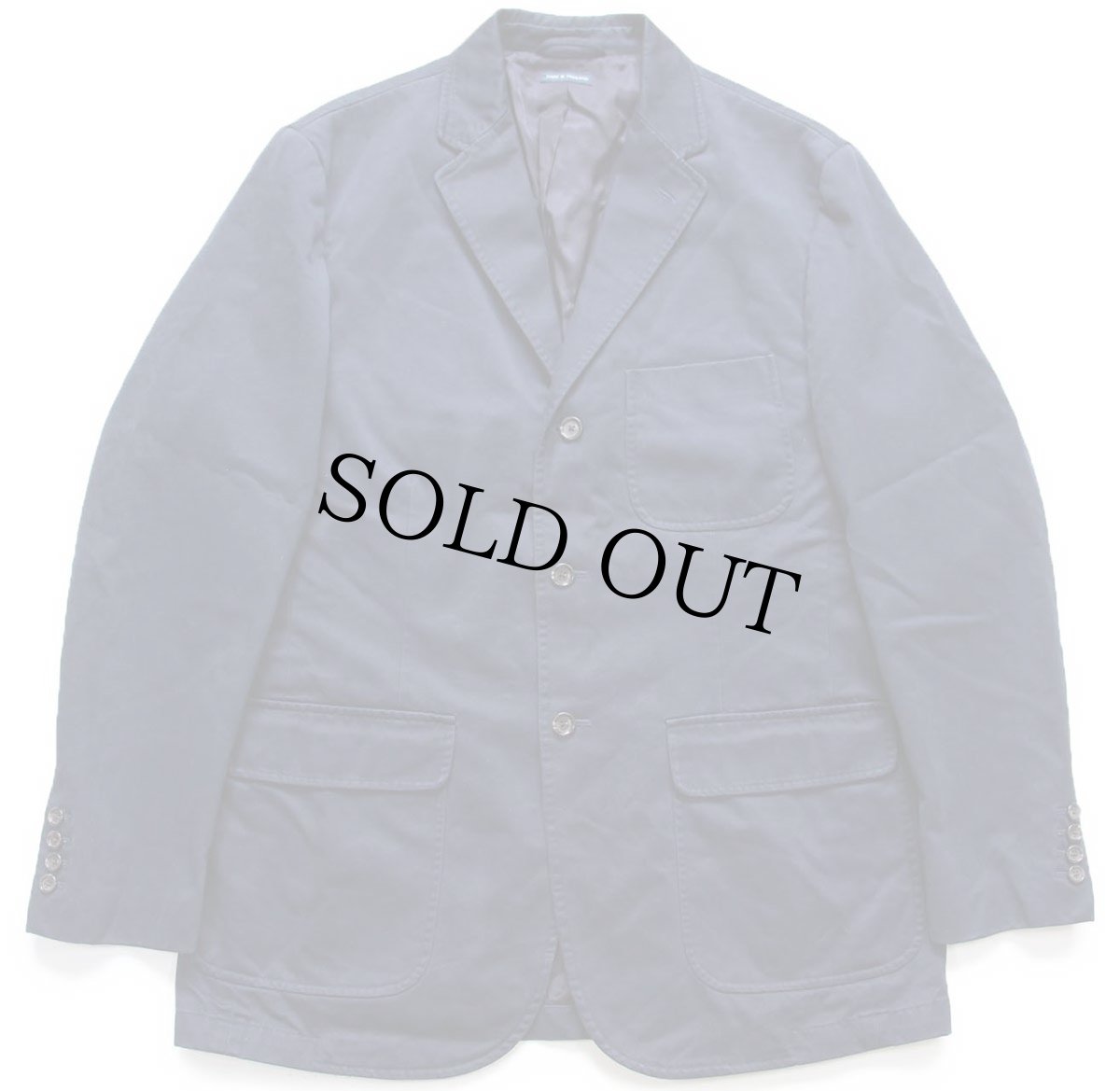 画像1: 00s ポロ ラルフローレン 3つボタン コットンツイル テーラードジャケット 紺 L★ブレザー (1)