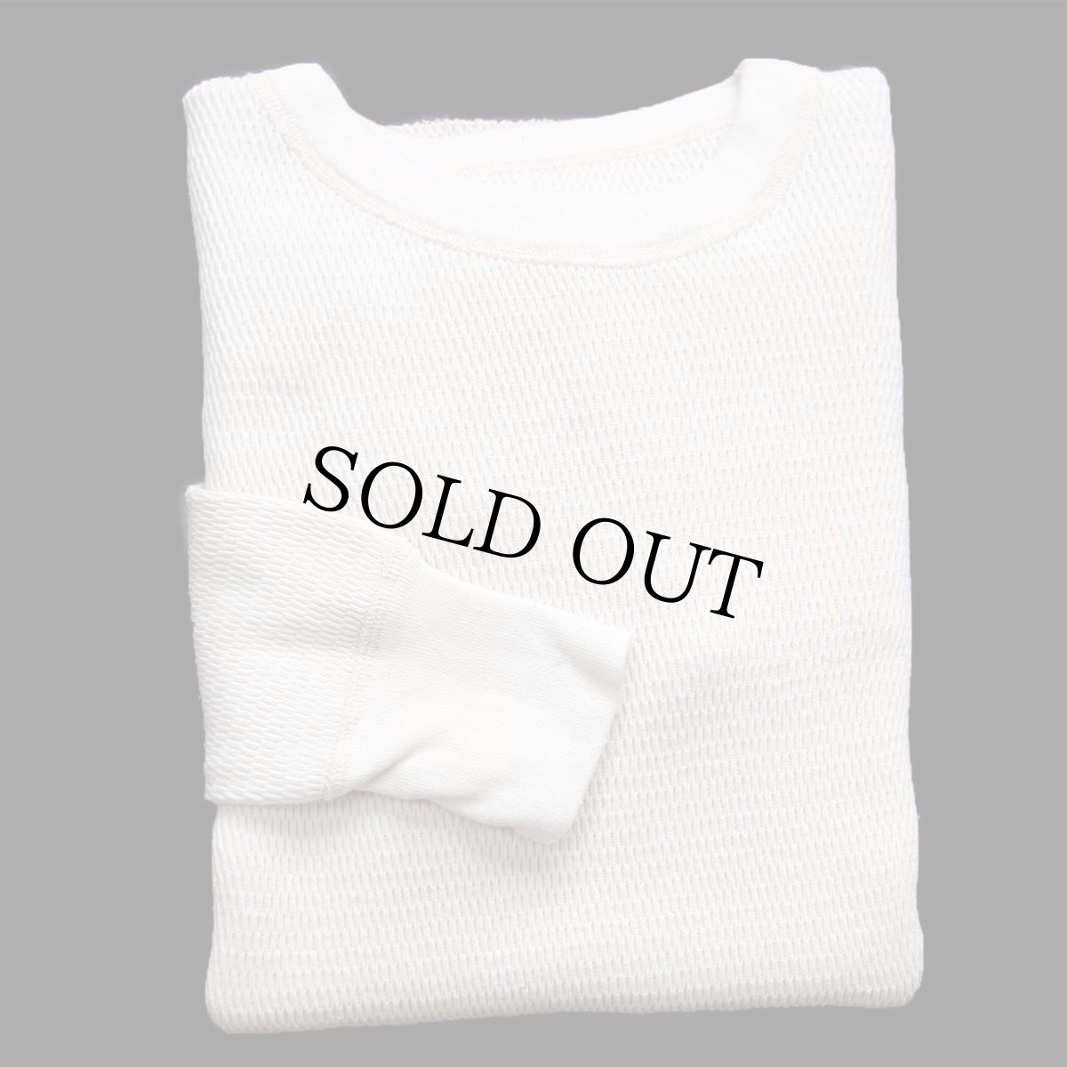 画像1: 80s 米軍 コットン サーマルシャツ ナチュラル L (1)