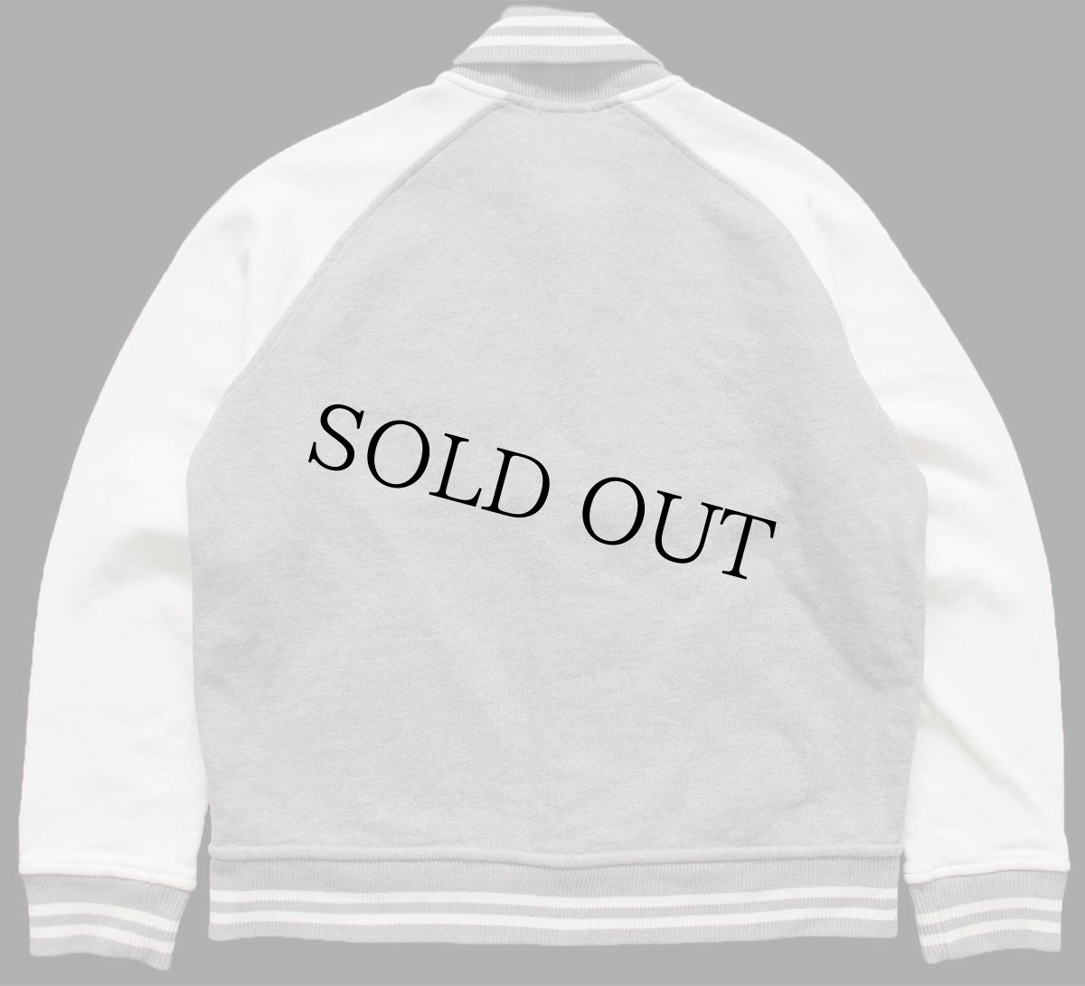 画像2: ポロ ラルフローレン レタードパッチ付き パチポケ ツートン スウェット ボタンスタジャン 杢グレー×アイボリー L★ボタスタ (2)