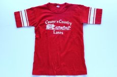 画像1: 70s USA製 Championチャンピオン コットン フットボールTシャツ 赤 L (1)