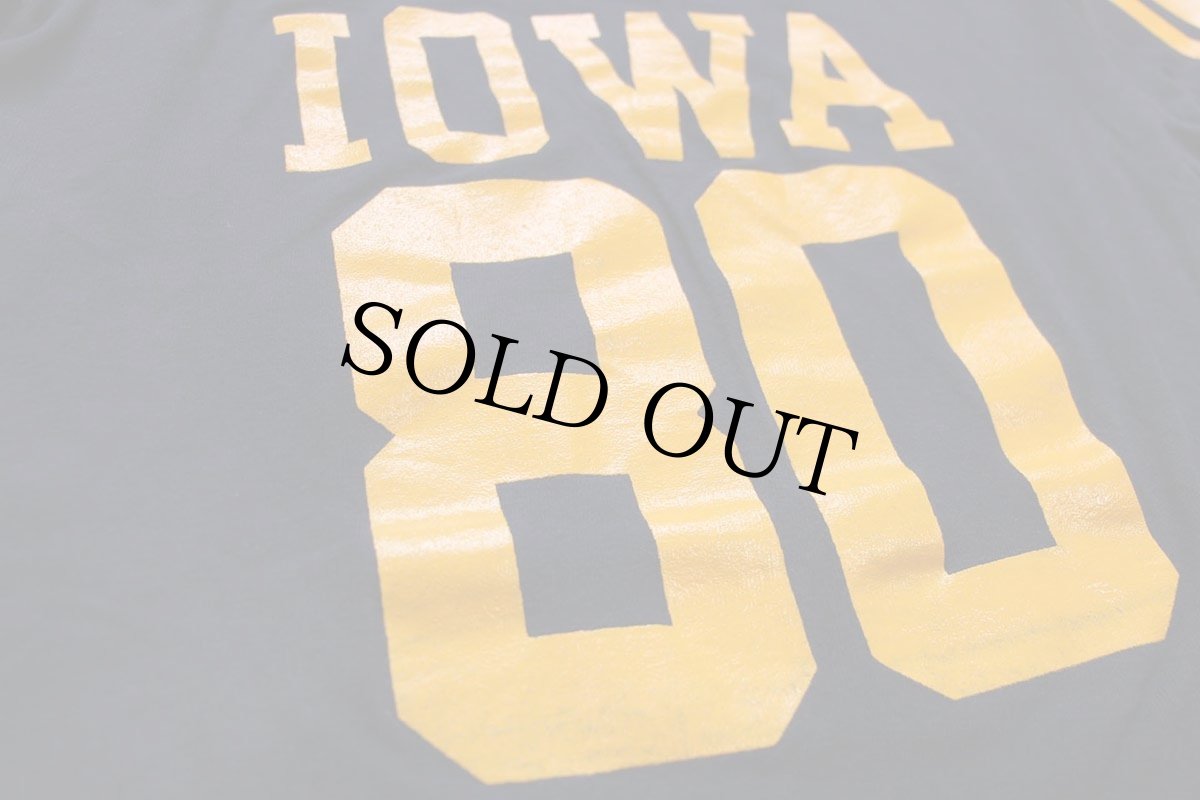 画像4: 70s USA製 Championチャンピオン IOWA 80 ナンバリング コットン フットボールTシャツ 黒 L (4)