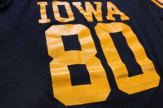 画像4: 70s USA製 Championチャンピオン IOWA 80 ナンバリング コットン フットボールTシャツ 黒 L (4)