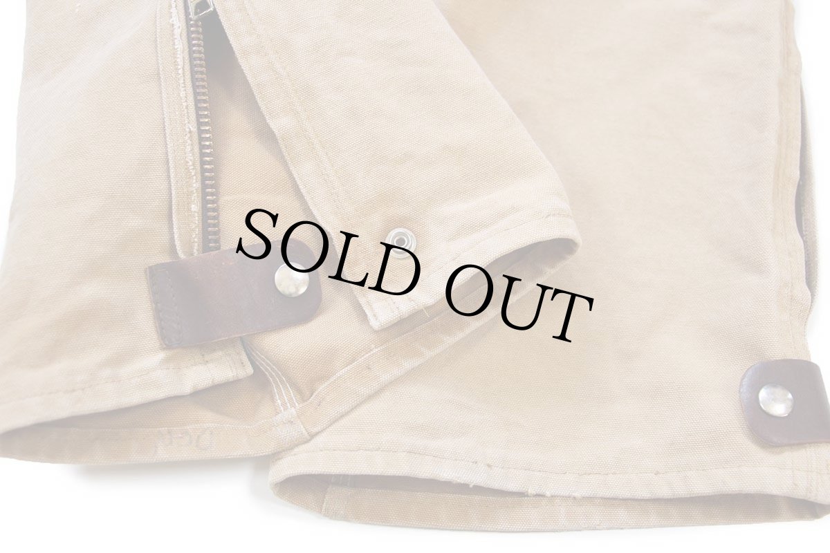 画像9: 90s USA製 carharttカーハート ダブルニー ダック地 オーバーオール カスタム 茶 W44 L34 (9)