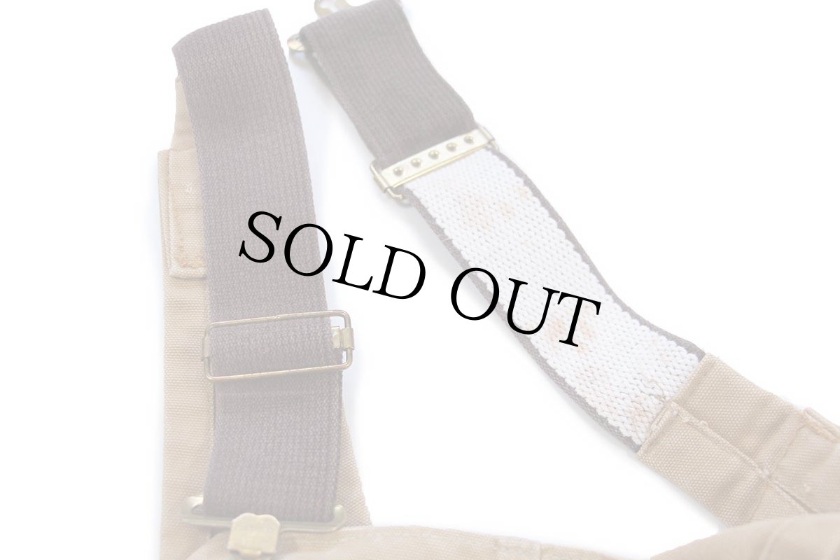 画像8: 90s USA製 carharttカーハート ダブルニー ダック地 オーバーオール カスタム 茶 W44 L34 (8)