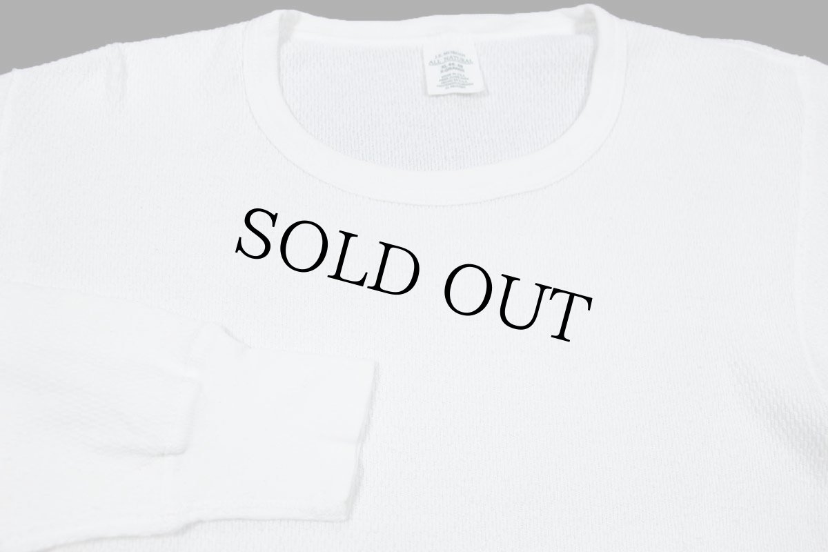 画像4: 90s USA製 J.E.MORGAN コットン サーマルシャツ ナチュラル XL (4)