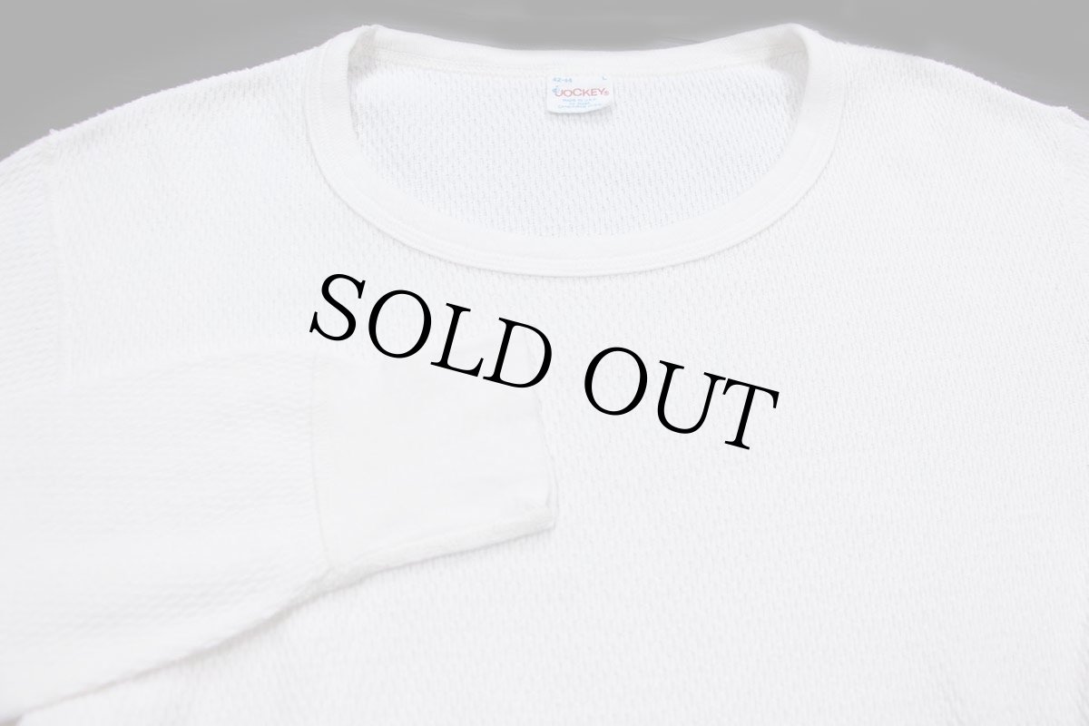 画像4: 80s USA製 JOCKEY コットン サーマルシャツ ナチュラル L (4)