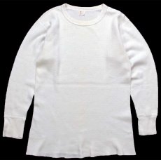画像2: 80s JCPenney コットン サーマルシャツ ナチュラル M (2)