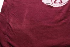 画像5: 60s USA製 MEADOWDALE LIONS 123 GLASSBORO STATE 染み込みプリント コットン リバーシブルTシャツ ワインレッド×杢グレー (5)