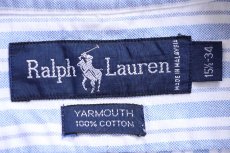 画像4: 90s ラルフローレン YARMOUTH マルチストライプ ボタンダウン オックスフォード コットンシャツ サックス×白 15.5-34 (4)