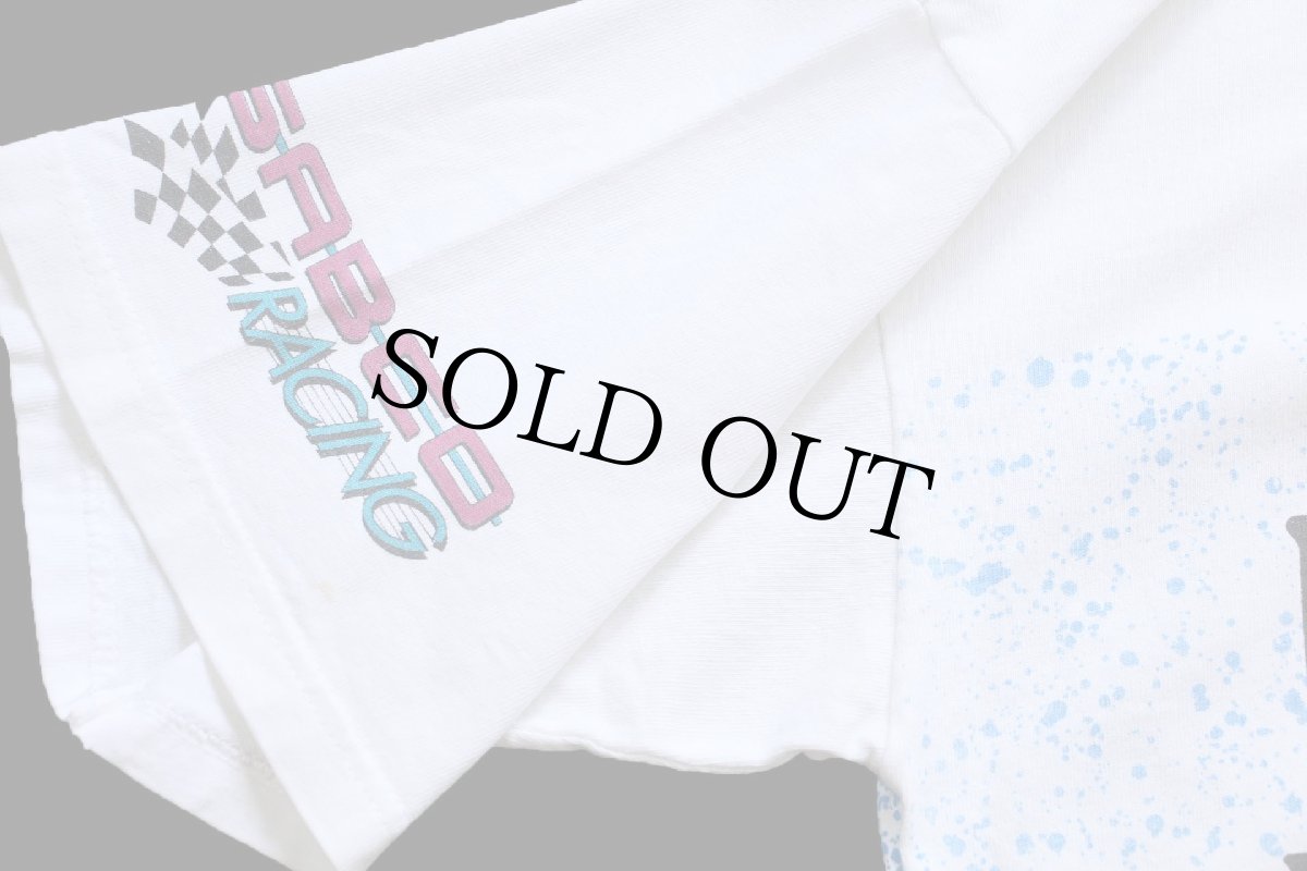 画像7: 90s USA製 NASCAR Kyle Petty MELLO YELLO チェッカーフラッグ オールオーバープリント コットンTシャツ 白 L (7)