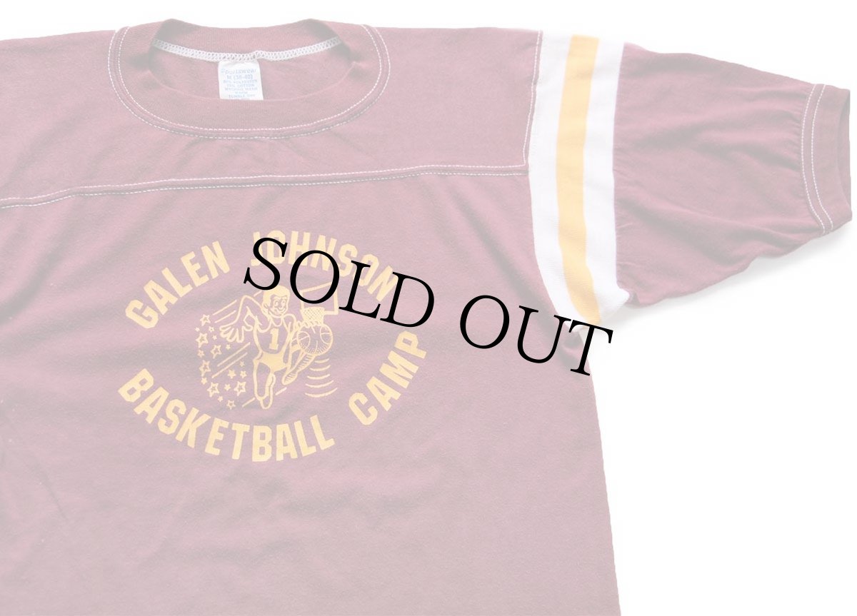 画像3: 80s GALEN JOHNSON BASKETBALL CAMP アスレチックTシャツ バーガンディ M (3)
