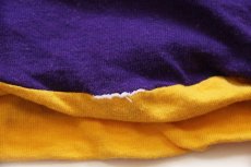 画像5: 60s NOTRE DAME フロッキープリント コットン リバーシブルTシャツ 紫×黄 (5)