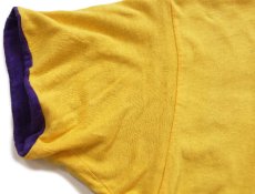 画像8: 60s NOTRE DAME フロッキープリント コットン リバーシブルTシャツ 紫×黄 (8)