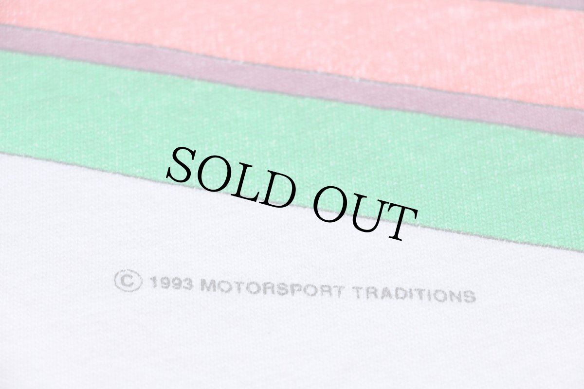 画像5: 90s USA製 NASCAR Kyle Petty MELLO YELLO チェッカーフラッグ オールオーバープリント コットンTシャツ 白 L (5)