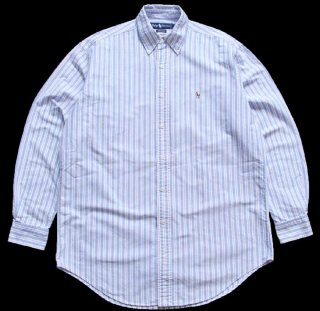 90s ラルフローレン ストライプ ボタンダウン オックスフォード