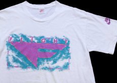 画像1: 90s USA製 NIKEナイキ FLIGHT ロゴ コットンTシャツ 白 L (1)