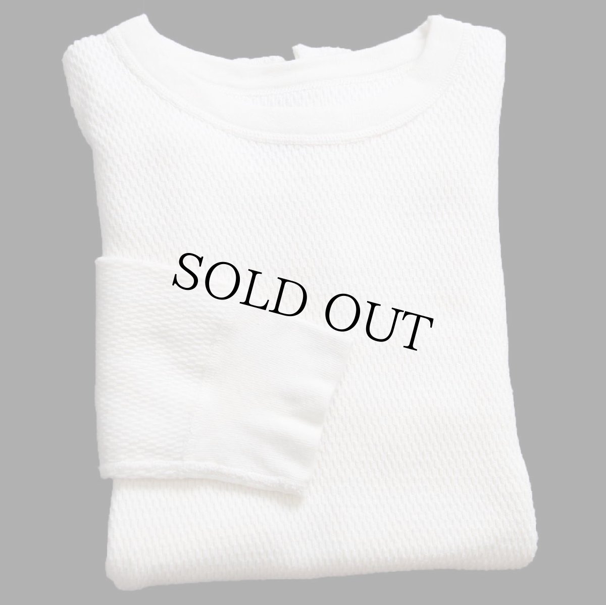 画像1: 80s 米軍 コットン サーマルシャツ ナチュラル L★A (1)