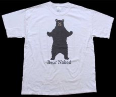 画像2: 00s カナダ製 Bear Naked ベア コットンTシャツ 生成り XL (2)