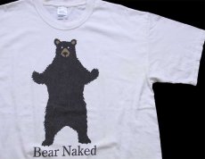 画像1: 00s カナダ製 Bear Naked ベア コットンTシャツ 生成り XL (1)