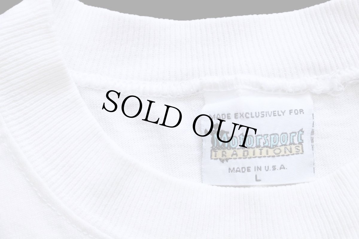 画像6: 90s USA製 NASCAR Kyle Petty MELLO YELLO チェッカーフラッグ オールオーバープリント コットンTシャツ 白 L (6)