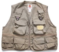 画像1: 80s Columbiaコロンビア フィッシングベスト グレーベージュ XL (1)