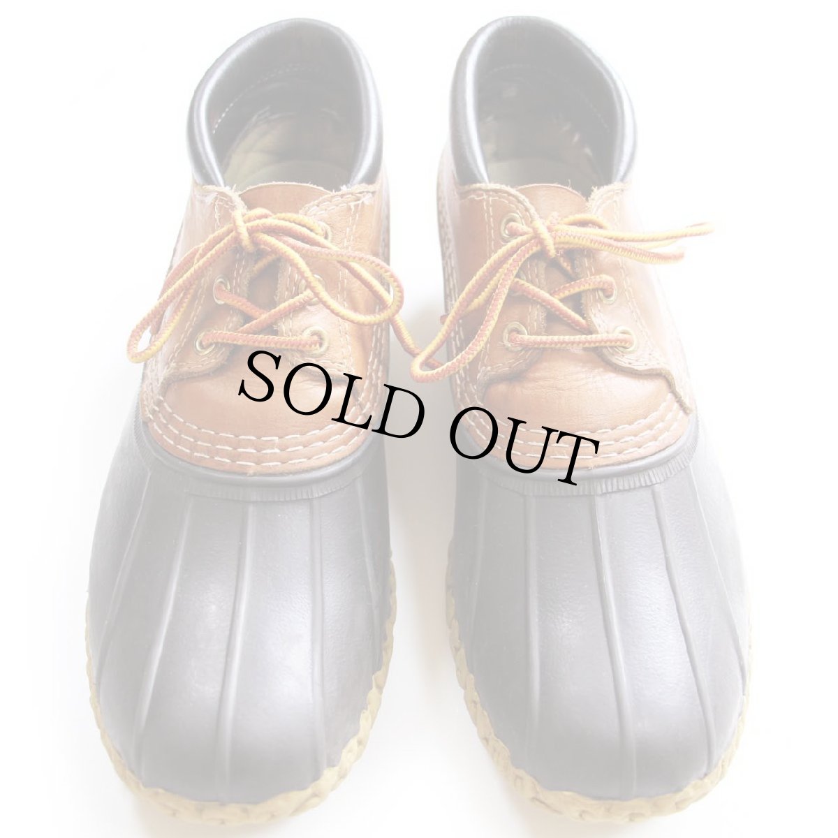 画像1: USA製 L.L.Bean 3ホール シンサレート ビーンブーツ ガムシューズ タン×ブラウン (1)