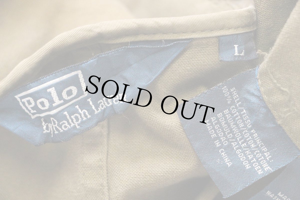 画像4: 00s ポロ ラルフローレン コットン キャンバス ジャケット オリーブドラブ フェード L (4)