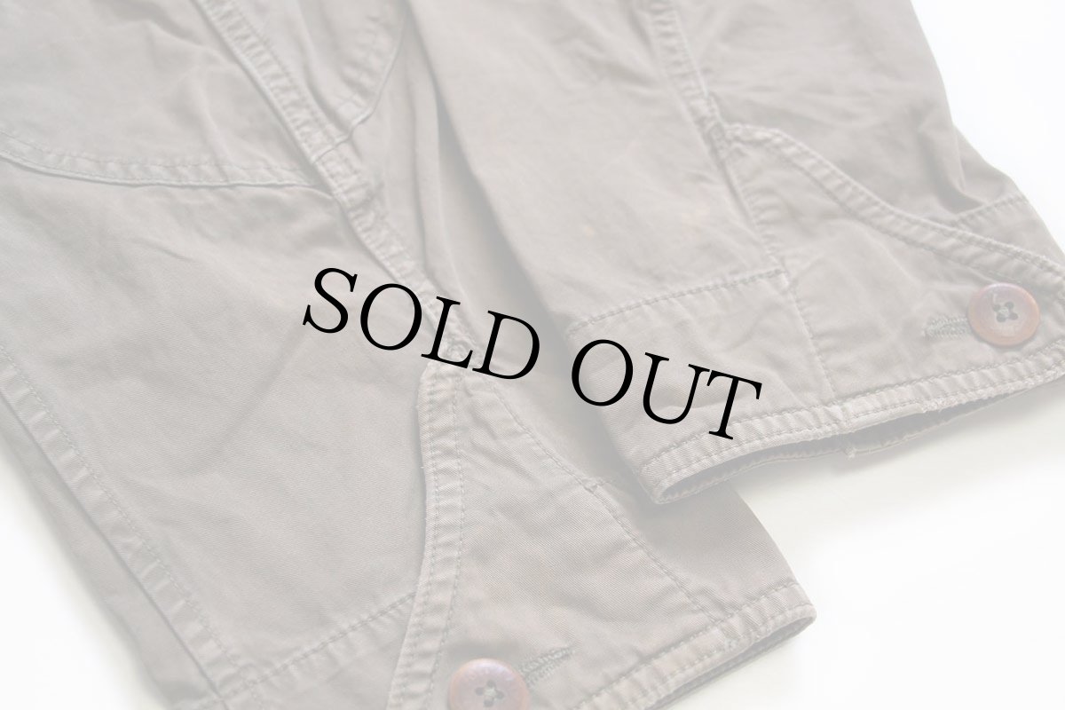 画像7: 00s ポロ ラルフローレン チンスト付き コットンポプリン フィッシングジャケット グレーブラウン フェード XL (7)