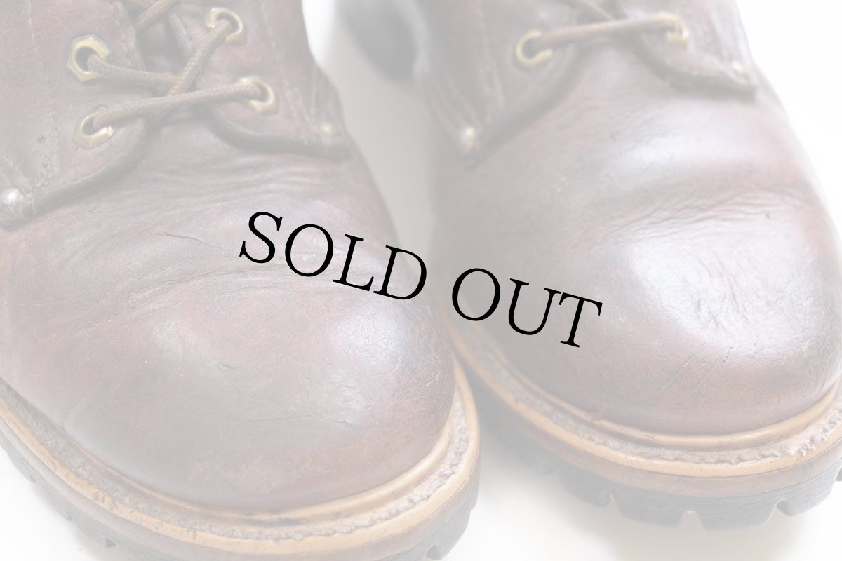 画像10: 80s CAROLINAキャロライナ 編み上げ レザー ワークブーツ 赤茶 9.5 (10)