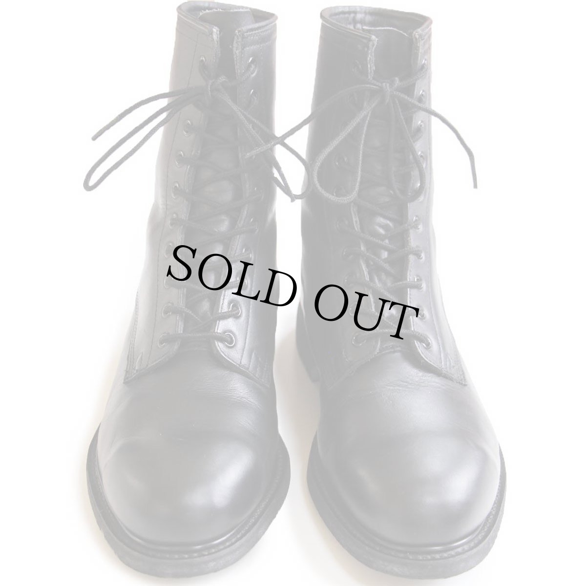 画像1: 90s 米軍 10ホール スチールトゥ レザー コンバットブーツ 黒 9W (1)