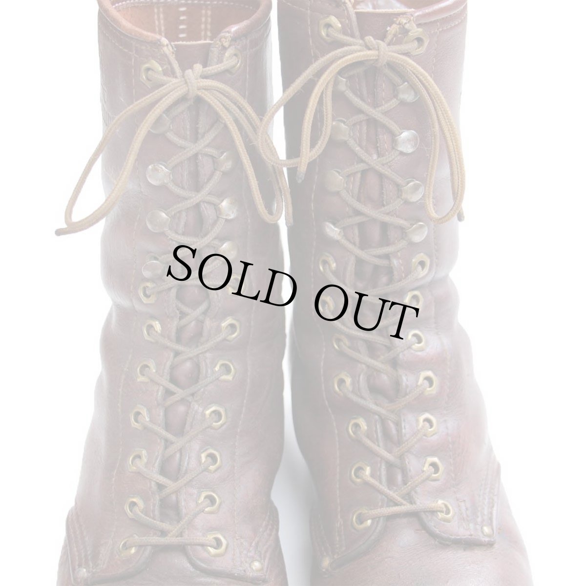 画像9: 80s CAROLINAキャロライナ 編み上げ レザー ワークブーツ 赤茶 9.5 (9)