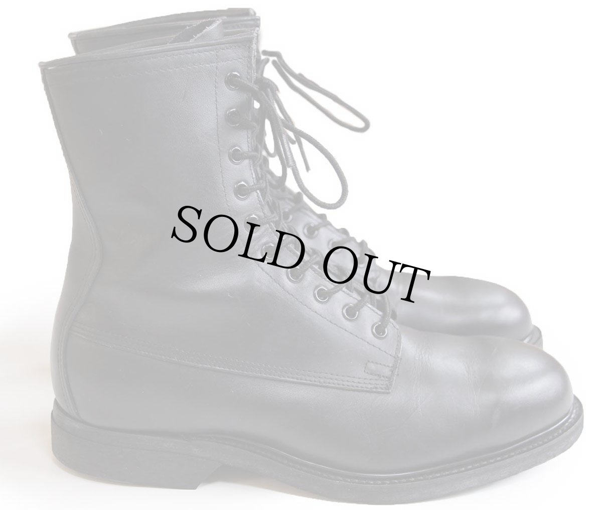 画像3: 90s 米軍 10ホール スチールトゥ レザー コンバットブーツ 黒 9W (3)