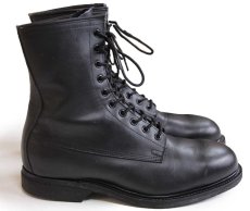 画像3: 90s 米軍 10ホール スチールトゥ レザー コンバットブーツ 黒 9W (3)