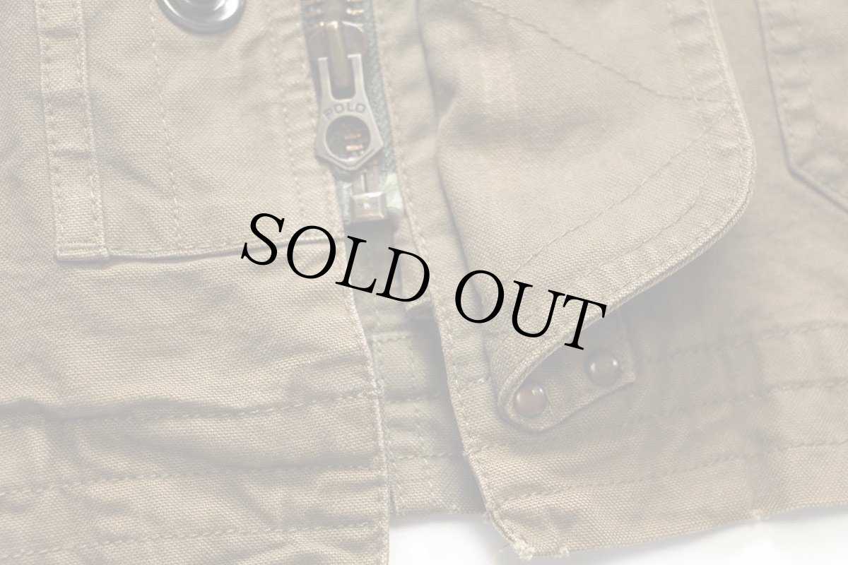 画像6: 00s ポロ ラルフローレン コットン キャンバス ジャケット オリーブドラブ フェード L (6)