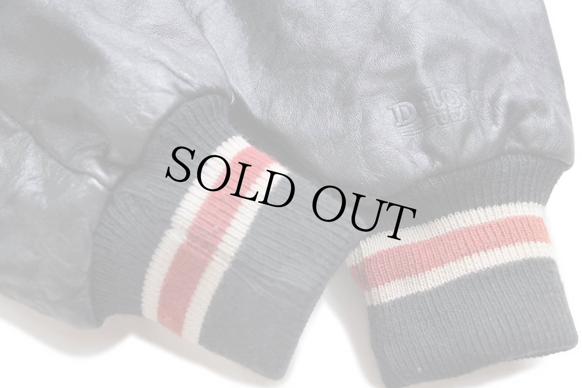 画像6: 90s DeLONGデロング USMMA KP VARSITY CLUB 刺繍 キルティングライナー メルトン ウール 袖革スタジャン 紺 2XL★特大 (6)