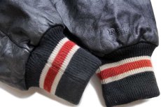画像6: 90s DeLONGデロング USMMA KP VARSITY CLUB 刺繍 キルティングライナー メルトン ウール 袖革スタジャン 紺 2XL★特大 (6)