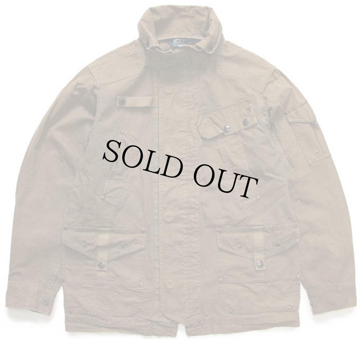 画像1: 00s ポロ ラルフローレン コットン キャンバス ジャケット オリーブドラブ フェード L (1)