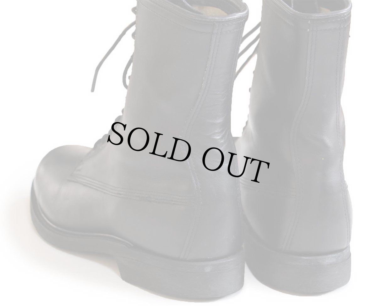 画像4: 90s 米軍 10ホール スチールトゥ レザー コンバットブーツ 黒 9W (4)