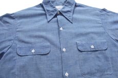 画像3: 70s JCPenney BIGMACビッグマック フィッシング ハンドペイント アート シャンブレーシャツ 15-15.5 (3)