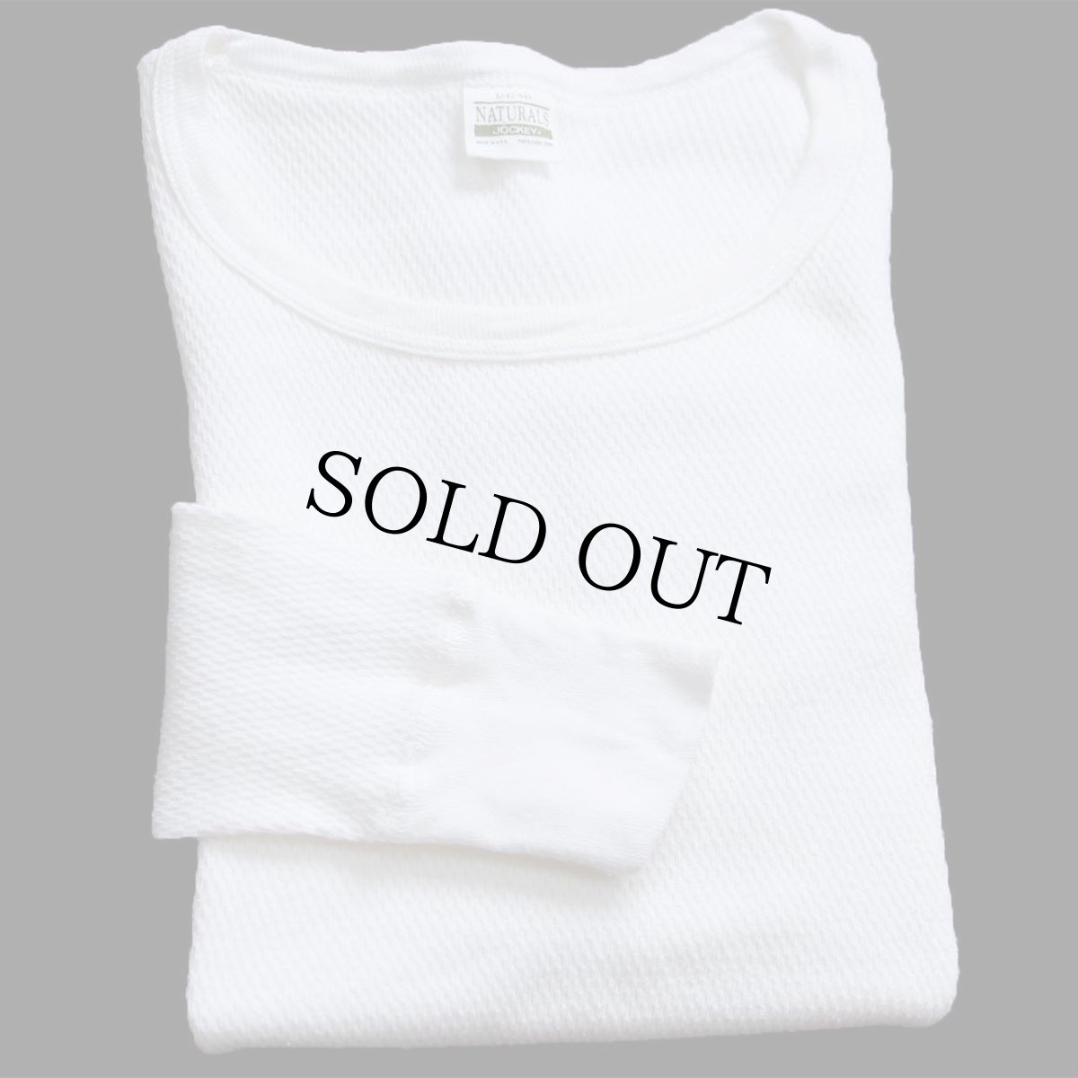 画像1: 90s USA製 NATURALS JOCKEY コットン サーマルシャツ ナチュラル L (1)