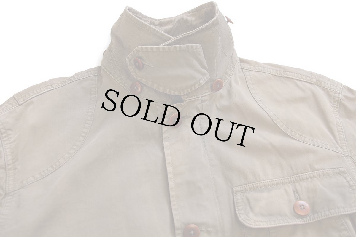 画像3: 00s ポロ ラルフローレン チンスト付き コットンポプリン フィッシングジャケット グレーブラウン フェード M (3)