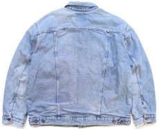 画像2: 90s Levi'sリーバイス チェック ネルライナー ダメージ デニムジャケット 4ポケット XL (2)