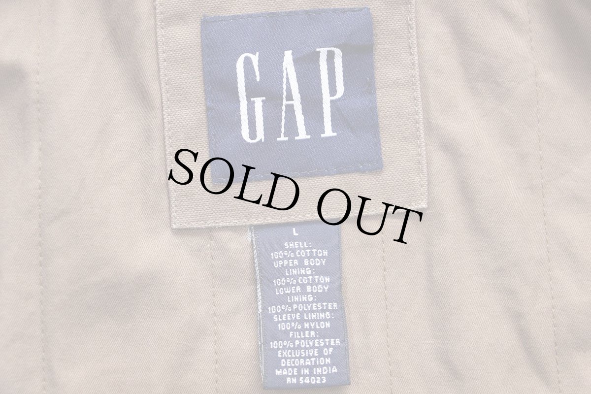 画像4: 00s GAPギャップ キルティングライナー コットン キャンバス フィールドコート ブラウンベージュ L★ジャケット (4)