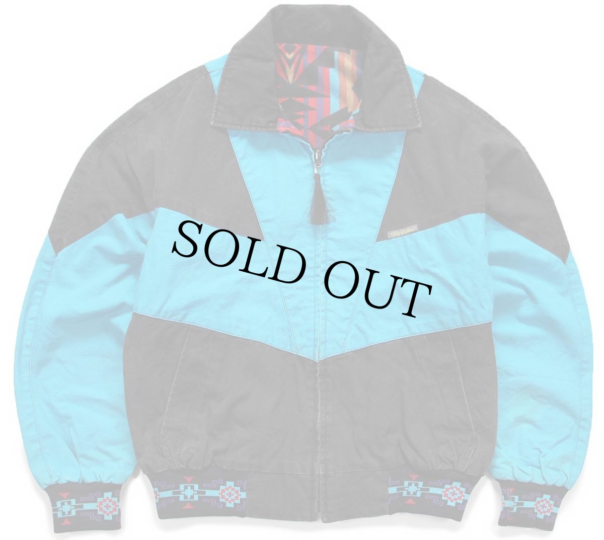 画像6: 90s USA製 Rode Walker ネイティブ柄 シャモア×ダック地 リバーシブル ジャケット M (6)