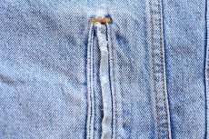 画像7: 90s Levi'sリーバイス チェック ネルライナー ダメージ デニムジャケット 4ポケット XL (7)