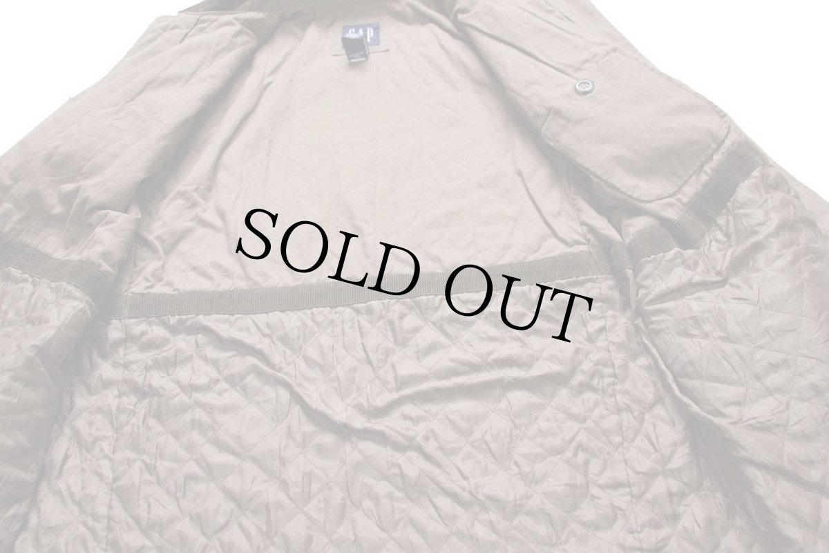 画像5: 00s GAPギャップ キルティングライナー コットン キャンバス フィールドコート ブラウンベージュ L★ジャケット (5)