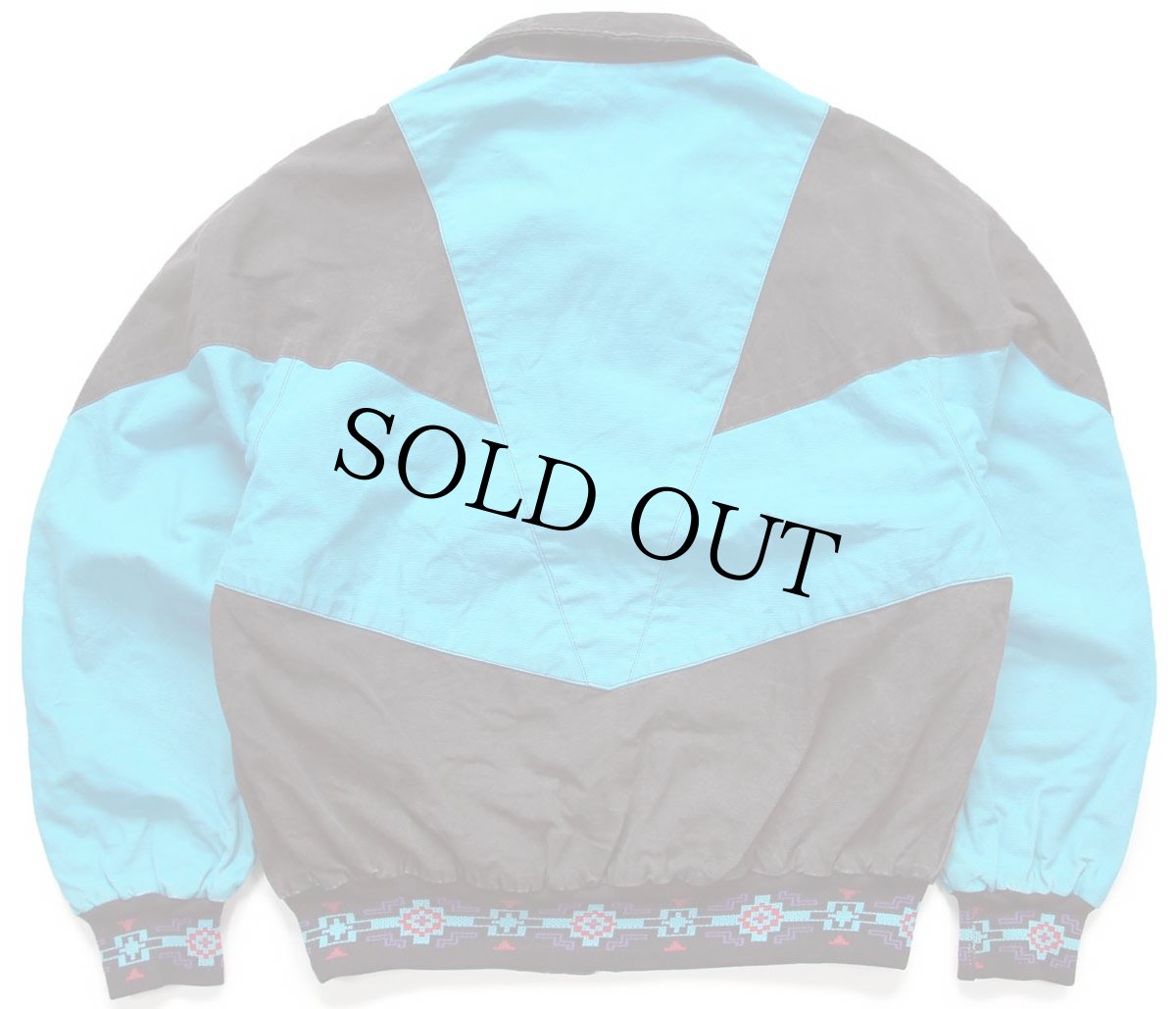 画像7: 90s USA製 Rode Walker ネイティブ柄 シャモア×ダック地 リバーシブル ジャケット M (7)