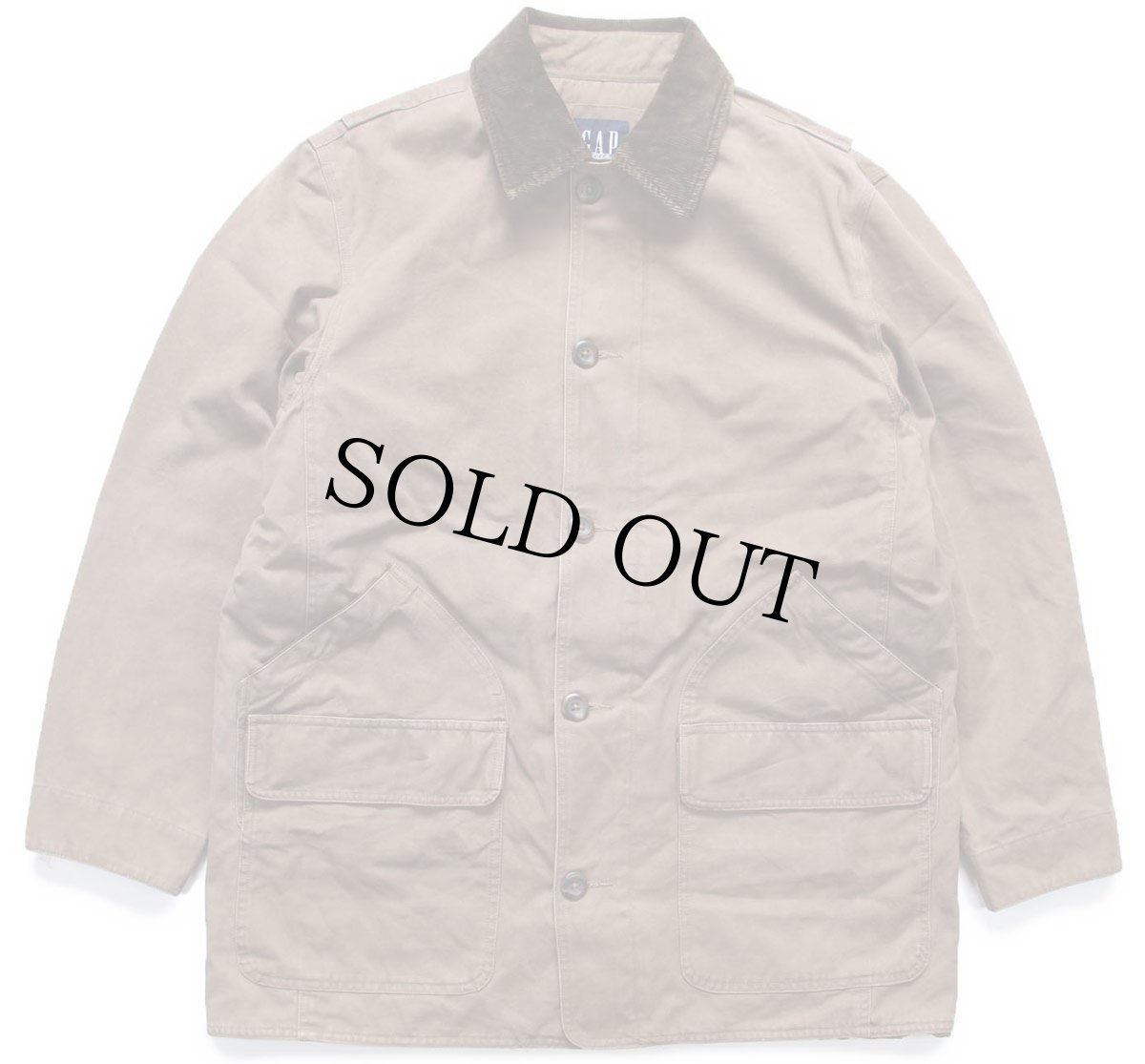 画像1: 00s GAPギャップ キルティングライナー コットン キャンバス フィールドコート ブラウンベージュ L★ジャケット (1)