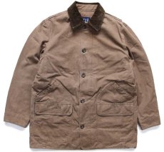 画像1: 00s GAPギャップ キルティングライナー コットン キャンバス フィールドコート ブラウンベージュ L (1)